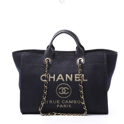 Chanel lurex canvas medium deauville